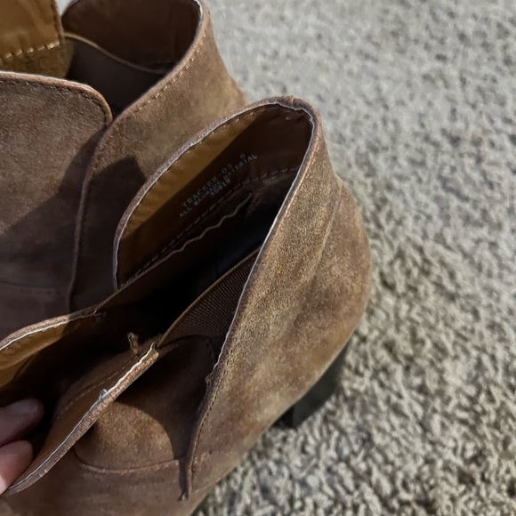 Bamboo Tracker 3 Ankle Boots Booties tan Chunky heel faux leather comfy size 8 - Picture 13 of 14